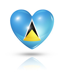 Image showing Love Saint Lucia, heart flag icon