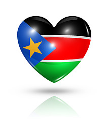 Image showing Love South Sudan, heart flag icon