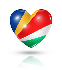 Image showing Love Seychelles, heart flag icon