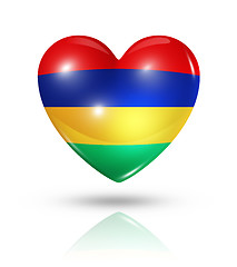 Image showing Love Mauritius, heart flag icon