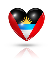 Image showing Love Antigua and Barbuda, heart flag icon