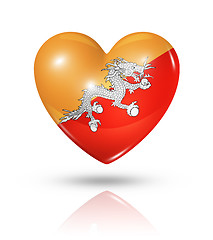 Image showing Love Bhutan, heart flag icon