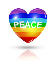 Image showing Love peace, heart flag icon