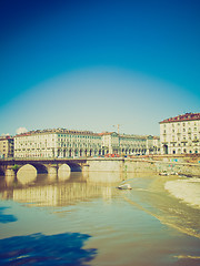 Image showing Retro look Piazza Vittorio, Turin