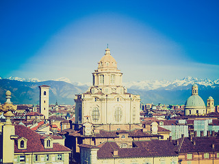 Image showing Retro look San Lorenzo church, Turin