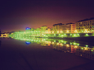 Image showing Retro look River Po, Turin