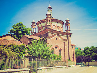 Image showing Retro look Sant Eustorgio church, Milan