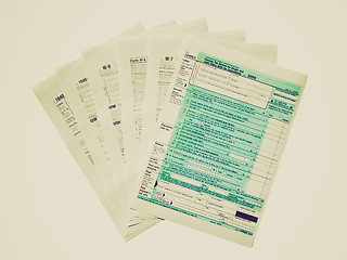 Image showing Retro look Tax forms