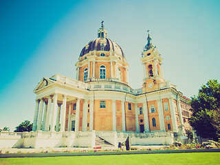 Image showing Retro look Basilica di Superga, Turin, Italy