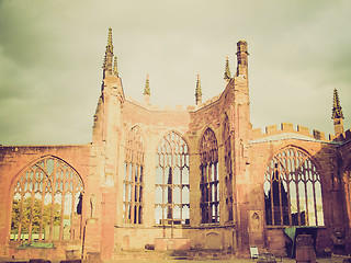 Image showing Retro look Coventry Cathedral ruins