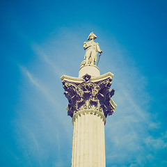 Image showing Vintage look Nelson Column London