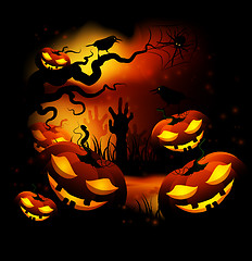 Image showing Halloween Pumpkins