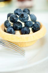 Image showing blueberry cream cupcake