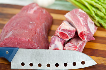 Image showing raw beef and pork ribs