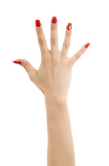 Image showing hand with red nails