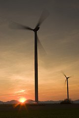 Image showing Wind energy and sun