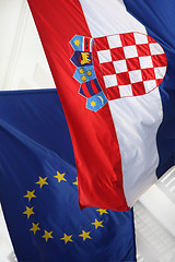 Image showing Flags Croatia & Eu