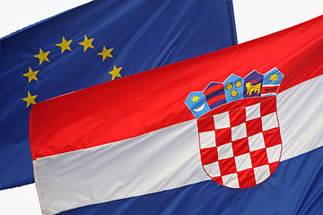 Image showing EU and Croatian close up