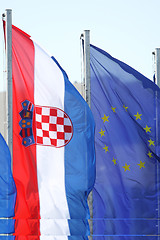 Image showing Croatian & European Union flag