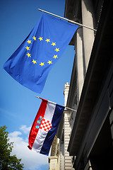 Image showing Flags on Zagreb streets