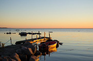 Image showing Sunlit old jetty