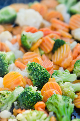 Image showing Vegetables fried on coals, close up