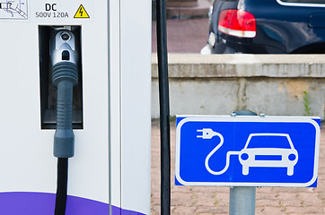 Image showing Charging station for electric cars, close-up