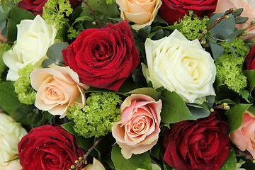 Image showing Bridal arrangement in pink, red and white