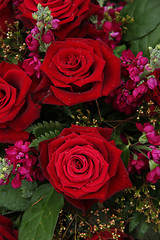 Image showing Red and pink bridal flowers