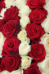 Image showing Wedding centerpiece in red and white