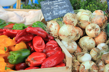 Image showing Peppers and onions