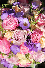 Image showing pink and purple wedding bouquet