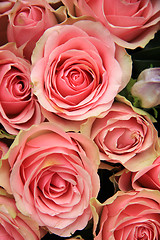 Image showing Bridal arrangement, pink flowers