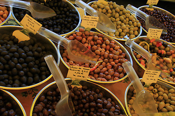 Image showing Olives at a French market