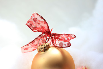 Image showing Christmas decorations in red and gold