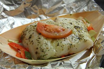 Image showing Fish fillet with tomato