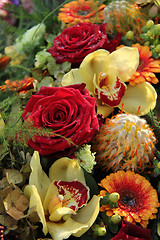 Image showing roses and orchids in a flower arrangement