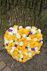 Image showing Heart shaped sympathy flowers