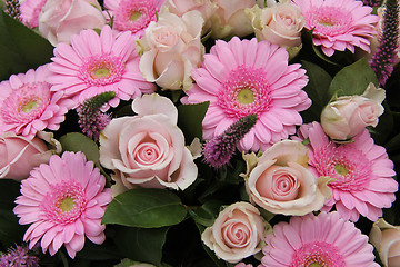 Image showing Bridal flower arrangement in pink