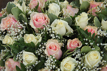 Image showing Wedding arrangement in pink and white