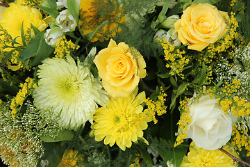 Image showing Bridal flower arrangement in yellow