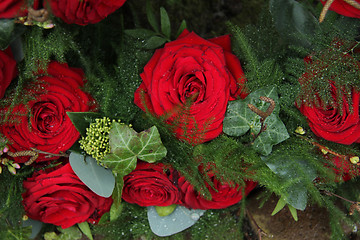 Image showing Red rose flower arrangement