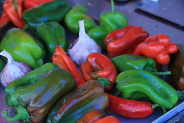 Image showing Peppers and garlic