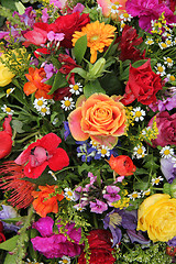 Image showing Flower arrangement in bright colors