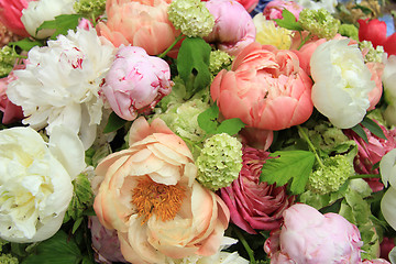 Image showing Peonies in a wedding arrangement