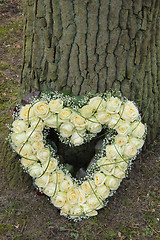 Image showing Heart shaped sympathy flowers