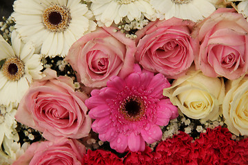 Image showing Wedding arrangement in pink and white