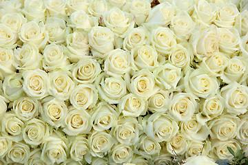 Image showing Group of white roses, wedding decorations