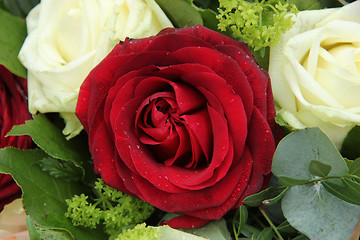 Image showing Bridal arrangement in pink, red and white