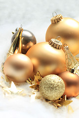 Image showing Golden Christmas decorations